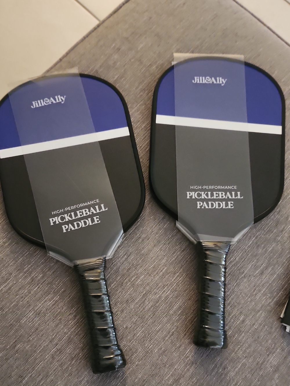 Jill & Ally High-Performance Pickleball Paddle Pair - Blue, Black